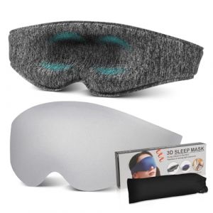 HAWILLOSCH Masque de Sommeil 3D Élastique et Hommes Masque Yeux Couverture Complète Sangle Réglable Voyage Blocage Complet Lumière Doux Peau pour Toutes Types de Tête (YanyeeK, neuf)