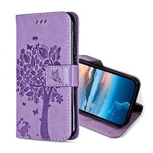 KANVOOS Coque pour Huawei P9 Lite, Etui Protection Housse Premium en Cuir PU, Antichoc Étui à Rabat Portefeuille Flip Case pour Huawei P9 Lite (Lavande) (CONBER, neuf)