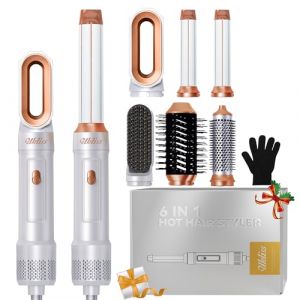S&egrave;che Cheveux & Air Styler Pro, UKLISS Airbrush 6 en 1 avec 1000W Seche Cheveux Professionnel, Boucleur a Cheveux Automatique, Fer a Lisser, Thermal Brush, Brushing Brosse Soufflante - Blanc (ukliss beauty, neuf)