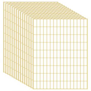 GEEHUA Lot de 2160 petites &eacute;tiquettes autocollantes vierges rectangulaires amovibles pour enveloppes, dossiers, bocaux, bo&icirc;tes, &eacute;cole, bureau, cuisine, 15 feuilles (8 x 20 mm) (Eurrises, neuf)