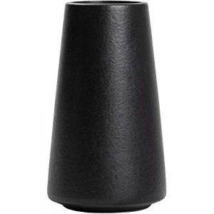 Vase noir mat &ndash; Petit vase simple et moderne en c&eacute;ramique pour fleurs/herbe de la pampa, centre de table minimaliste boh&egrave;me, d&eacute;coration int&eacute;rieure et salle de bain (Flying-Edge-EU, neuf)