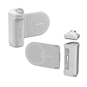 PGYTECH MagCam Kit de poignée de téléphone Portable 3 en 1 avec Chargement sans Fil MagSafe/télécommande Bluetooth Amovible, Support de téléphone, Gris Brumeux (PGYTECH-Direct, neuf)