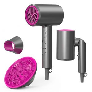 1800W S&egrave;che-cheveux avec diffuseur, s&egrave;che-cheveux pour femmes,Technologie ionique avanc&eacute;e, Fonction Cold Shot et Turbo Heat pour un s&eacute;chage rapide et un Mini Seche Cheveux Voyage Pliable (YUN FA  GmbH, neuf)