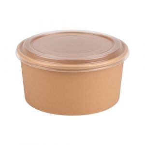 Arredo Chef &ndash; Bol Salade Kraft 550 ML avec Couvercle PP &ndash; Jetable Alimentaire &Eacute;tanche &ndash; Pour Plats Chauds ou Froids &agrave; Emporter &ndash; Lot de 50 &ndash; Micro-ondable (Arredochef, neuf)