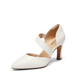 DREAM PAIRS Escarpins Femme Confortable Chaussure à Talon avec Bride Asymétrique Escarpin,Size 43,Blanc-PU,SDPU2350W (dreampairsEU, neuf)
