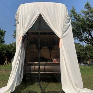 Tente SUV pour camping camping nomade pour prendre une douche ou changer de vêtements dans le véhicule hydrofuge et léger sac portable configuré taille : L x H : 148 x 148 x 230 cm (blanc) (MAIKUN ANSA, neuf)