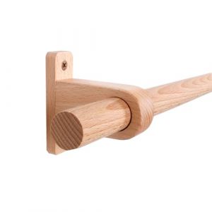 YPAPBHT Tringle à Rideau en Bois Massif, Tringle Romaine, Tringle Simple, Rail en Bois, Support en Bois écologique, Tringle à Rideau à Anneau en Bois(180CM) (YPAPBHT, neuf)