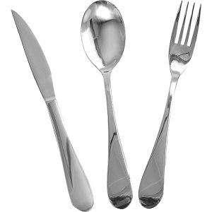 Lebrun Couverts - Ménagère et Service 24 Pièces TERRA - Acer Inox - Coffret Table 6 Personnes - Set de 24 Couverts Art de la table - 6 Fourchettes,6 Couteaux,6 Cuillères à soupe et 6 Petites Cuillères (Lebrun, neuf)