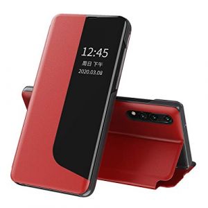QIWEIQING Coque pour Huawei P20 Pro, &Eacute;tui de Protection Bumper Folio &agrave; Clapet pour Huawei P20 Pro, Housse &Eacute;tui en Cuir avec Stand Support Coque pour Huawei P20 Pro. Red QH3 (QIWEIQING, neuf)