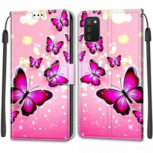 Feyten Coque pour Samsung Galaxy A03S, Etui Samsung A03S, Housse de Galaxy A03S en Cuir PU, Étui Housse en Cuir de Protection avec [3 Emplacements pour Cartes] [Magnétique] Flip Case(Papillon 1) (Feyten, neuf)
