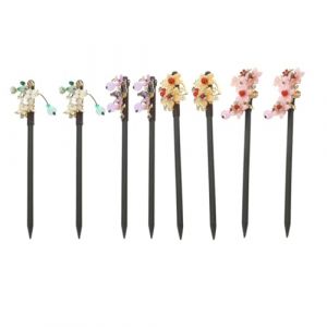 Healifty Lot de 8 Baguettes &agrave; Cheveux Vintage pour Femmes et Filles Accessoires Coiffure Chinois en Bois Pampilles &Eacute;pingles &agrave; Cheveux pour Chignon Couleurs Vari&eacute;es (Madonna Tied, neuf)