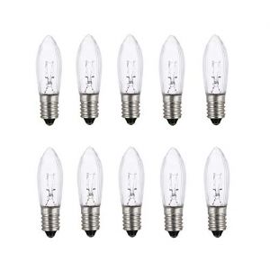 ShuoHui Lot de 10 ampoules halog&egrave;nes E10 de rechange pour guirlande lumineuse 14 V 3 W 3000 K (ShuoHuiTechnology, neuf)