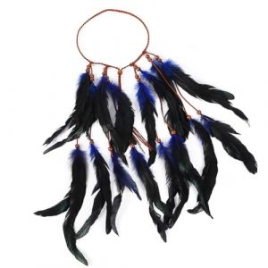 Femme Bandeau Plume Coiffe Indienne Bandeaux Hippie Coiffe Headband Fantaisie Réglable Serre-tête Indien à Plumes Bohème Accessoire de Cheveux Hippie Bandeaux pour Les Femmes Filles (Haptre, neuf)