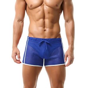 FEOYA Boxer Homme Sexy Transparent en Maille - String Slip Sous-vêtement Style 3 Bleu L (GAOCHENGEU, neuf)