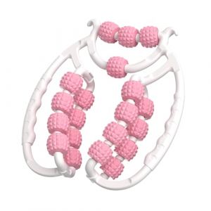 Rouleau Massage，Rouleau de jambe, rouleaux de massage &agrave; 20 roues pour les jambes, rouleau de cellulite en plastique, rouleau de masseur de cellulite non glissant pour cuisse (rose) (Electronic-EU, neuf)