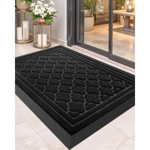 Color G Paillasson Exterieur Entree 90x150cm, Tapis Exterieur Resistant Pluie, Tapis d'entrée Lavable, Tapis de Porte Antiderapant pour Couloir, Chambre, Balcon, Jardin - Noir (ColorG, neuf)