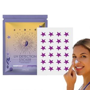 Stickers de Détection UV | 24 Pièces Stickers de Détection SPF pour Visage,Patchs Visage Grand Spectre Résistants à l'Eau Soins Personnels Quotidien Voyage Piscine Plage (Tanxier, neuf)