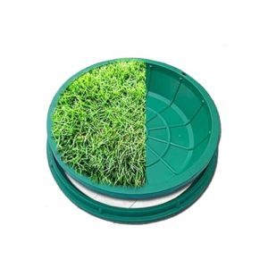 QWEASDF Couvercle de Fosse septique Invisible en Plastique Vert，Couvercle de Regard avec Cadre, Couvercles de Pots de Fleurs Ronds pour pelouse de Jardin communautaire(A70*70CM/27.5 * 27.5IN) (Wang-hui, neuf)