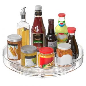 Drucilla Plateau Tournant, 24cm Plateau Tournant Epices, 360&deg; Plateau Tournant Frigo, Plateau Cuisine, Plateau Tournant Placard Cuisine pour Epices, Fruit, Bouteille (God Meis, neuf)