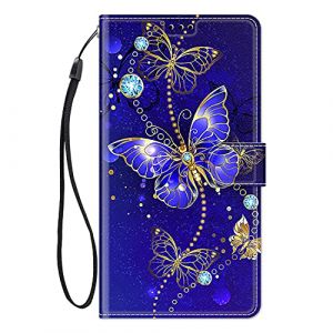 Coque pour Huawei P Smart 2019 / Honor 10 Lite Housse Cuir avec Silicone Etui Portefeuille Antichoc &Eacute;tui &agrave; Rabat et Folio Support Stand Fonction &eacute;l&eacute;gant Motif pour Filles Femmes - Papillon Violet (ChoosEU, neuf)