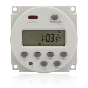Mini Interrupteur de Minuterie Programmable, 1 Seconde à 168 Heures, Dispositif de Contrôle de l'Heure Automatique Électronique, 5V 12V 24V 110V 220V, Minuterie Numérique Mural/sur (12 V CC) (Dpofirs, neuf)