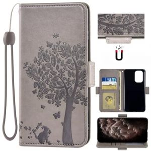 Auotu Cuir PU Coque Flip Bookstyle Magn&eacute;tique Housse &Eacute;tui Cover Case pour Doro 8100 / Doro 8100 Plus/Doro 8110 / Doro 8110 Plus Smartphone (Gris with Arbre Pattern) (Auotu, neuf)