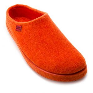 Andr&eacute;s Machado - Chaussons pour homme et femme pour l&acute;hiver - Slippers - AM001 &ndash; Tissu et doublure en feutre &ndash; Semelle de marche en caoutchouc - Orange, EU 42 (Andr&eacute;s Machado, neuf)