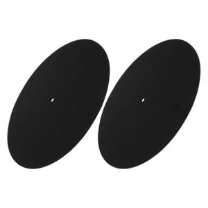BESPORTBLE Lot de 2 Tapis pour Platine Vinyle en Laine Antistatique Tapis Rond Noir 285 MM Accessoires Antid&eacute;rapants pour Disques Vinyles Protection Plateau Platine Usage Maison et Salon (Quentin Hua, neuf)
