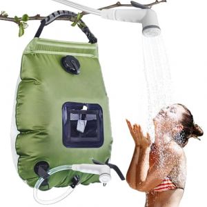 Sac de Douche Solaire Camping,20L Douche de Voyage avec Pomme de Douche,Solaire Sac de Douche,Pliant Extérieur pour Douche,Température 45 °C avec Commutable Tête de Douche,pour Randonnée Escalade (Nadia.Nie, neuf)