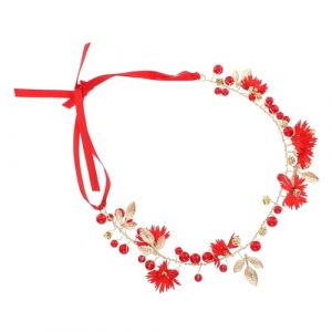 Baluue 1pièce De Avec Pour Mariage Headband Élégant Chaîne Souple Accessoire De Coiffure De Mariée Décoration De Cheveux Fleurie (Fortune Luck, neuf)
