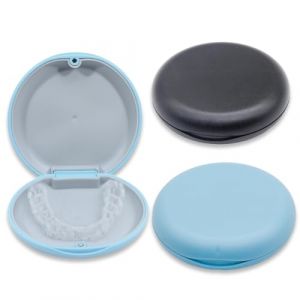KIRZAX 2 Pièces Boite a Dentaire Portable,Boite dentier Adulte,Boîte de Rangement pour Appareils Dentaires,Kit Dentaire Boîte De Rangement,Boite Gouttiere Dentaire(Noir + Bleu) (VLAD SHOP ADV, neuf)
