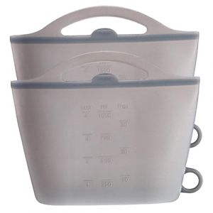 Lot de 2 sachets st&eacute;rilisateurs pour micro-ondes 1 000 ml en silicone souple pour st&eacute;riliser les sucettes &agrave; l'aide d'une poign&eacute;e. (YoOpaTia, neuf)