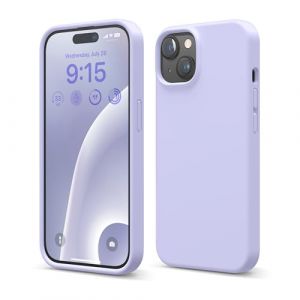 elago Coque Silicone Liquide Compatible avec iPhone 15, Silicone Qualit&eacute; Sup&eacute;rieure, Coque Protection Int&eacute;grale [Structure Antichoc 4 Couches], Doublure Microfibre Douce Anti-Rayures (Violet) (elago FR officiel, neuf)