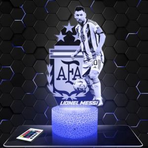 Lampephoto.fr - Lampe 3D L. Messi Argentine Joueur de Foot, Sport, Idée Cadeau Fan de Foot, Veilleuse Tactile Led Illusion, Effet Hologramme 3D, Cadeau Noël Anniversaire Garçon Fille TOP (CS LASER, neuf)