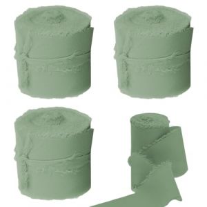 Mousseline de Soie Cadeau Ruban Gris Vert Mousseline de Soie Ruban Arc Ruban De Mariage Tissu Ruban 15 m x 30 mm (ALPHASS LOGISTICS LTD, neuf)