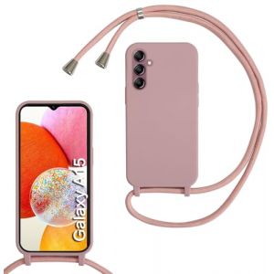 xinyunew Coque pour Samsung Galaxy A15 5G avec Cordon de Collier, Coque avec Cordon &Eacute;tui Silicone TPU Housse, Collier R&eacute;glableT&eacute;l&eacute;phone Portable Lanyard Case Samsung Galaxy A15 5G, Or Rose (xinyunew, neuf)
