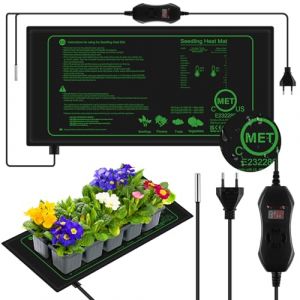 AOOWU Tapis Chauffant Semis,52.5*25cm 50W Tapis Chauffant pour Plantes, Tapis Chauffant pour Plantes avec Thermostat pour semis, Tapis Chauffant pour Plantes Imperm&eacute;able pour la Germination des semis (Aixhe, neuf)