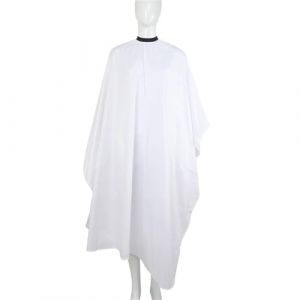 Cape Coiffeur Cape en Nylon for Salon de coiffure, avec fermeture &agrave; pression, Cape de coiffure, unisexe, imperm&eacute;able, grande Cape de coupe de cheveux for Salon de coiffure(White) (xidashangdian, neuf)
