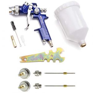 IPOTOOLS Pistolet à Peinture HVLP H-827P - Professionnel Pour Carrosserie, Godet 600 ML, Buse Acier Inoxydable 1.3mm + 2 Jeux de Buses 1.7mm & 2.0mm (ipotools, neuf)