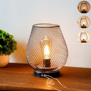 JHY DESIGN Touch - Lampe de chevet en métal - Lanterne LED à piles avec ampoule - Lumière d'accentuation sans fil pour mariages, événements sur la terrasse, pour l'intérieur et l'extérieur (œuf en (JHY DESIGN, neuf)