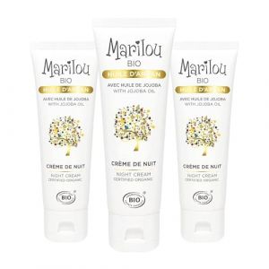MARILOU Bio Cr&egrave;me de Nuit R&eacute;g&eacute;n&eacute;rante &agrave; l&rsquo;Huile d&rsquo;Argan - Hydratation, &Eacute;clat et R&eacute;paration - Texture Riche - Fra&icirc;cheur et Bien-&ecirc;tre - Lot de 3 x 50 ml (Marilou Bio, neuf)