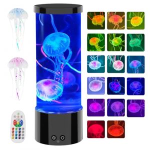 Soarling Lampe m&eacute;duse planante, Lampe LED m&eacute;duse avec 17 couleurs et 4 modes d'&eacute;clairage, Lumi&egrave;res m&eacute;duse pour aquarium pour enfants et adultes, Lumi&egrave;res m&eacute;duse d'ambiance Relaxante - Noir (TKZY, neuf)