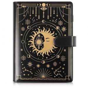 SKYDUE Classeur A5, Classeur à anneaux A5 en similicuir, Classeur à 6 anneaux A5 rechargeable, Couverture de classeur A5 économique (papier intérieur non inclus), Organisateur A5 pour bureau, école et (SKYDUE-EU, neuf)