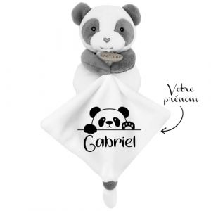 KDO MAGIC - Doudou personnalisé - Personnalisable avec Un prénom - Peluche personnalisée - Cadeau Naissance, garçon, Fille, bébé, Anniversaire (Panda, Panda) (KDO-MAGIC, neuf)