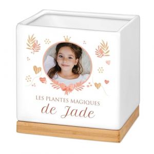 Maverton Pot de Fleur Personnalisable - jardinière en céramique avec Soucoupe - pour Femme - Accessoire pour Maman - Pot Plantes pour Elle - Anniversaire - Bonsai et succulentes - Petite Princesse (MAVERTON, neuf)