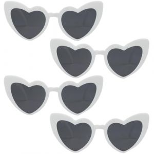 4 Paire Lunettes de Soleil en Forme de C&oelig;ur, Lunette Coeur Vintage, Lunettes de Soleil Vintage en Forme de C&oelig;ur pour Enterrement de Vie de Jeune Fille, F&ecirc;te de Mariage (LIN  YAMEIZI UK SHOP, neuf)