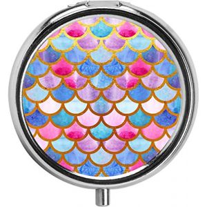 Bo&icirc;te &agrave; m&eacute;dicaments ronde portable mini pilulier en m&eacute;tal 5.1 cm de voyage Petit pilulier pour sac &agrave; main (ToBe-One, neuf)