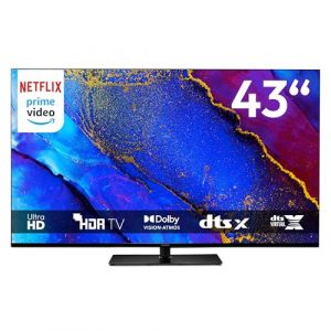 MEDION TV 43 Pouces (108 cm) Television (Smart TV, 4K, Dolby Vision HDR, Prime Video, Disney+, Dolby Atmos, DTS X, Compatible avec Google TV, PVR, Bluetooth, MD 843400) (medionshop-deutschland, neuf)