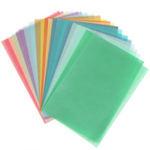 40x Papier Vitrail Couleur, 20 Couleurs Différentes, A4 Papier Transparent Couleur, Papiers Vitrail Loisir Creatif, Papiers Calque Couleurs Transparent pour Faire des Lanternes et Bricolage (WANGKAIYUEKEJI, neuf)
