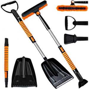 STFYUG 5 en 1 Grattoir Voiture, Grattoir Vitre Voiture, Grattoir &agrave; Neige, Balais &agrave; Neige Pour Auto, Grattoir pare Brise Voiture, Brosse Voiture Lavage Ext&eacute;rieur，pour SUV, Camion, pare-Brise de V&eacute;hicul (BLAST XSX CO., LTD, neuf)